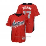 Maglia Baseball Bambino All Star Game Majestic Rhys Hoskins 2018 1ªRun Derby National League Rosso