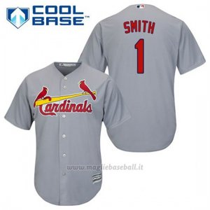 Maglia Baseball Uomo St. Louis Cardinals Ozzie Smith 1 Grigio Cool Base