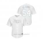 Maglia Baseball Hombre Tampa Bay Rays 54 Guillermo Heredia 2019 Players Weekend Replica Bianco