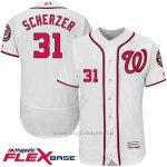 Maglia Baseball Uomo Washington Nationals Max Scherzer 31 Bianco Flex Base Autentico Collezione Giocatore