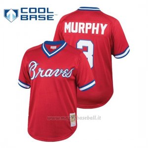 Maglia Baseball Uomo Atlanta Braves Dale Murphy Cooperstown Collezione Mesh Batting Practice Rojo