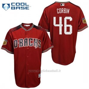 Maglia Baseball Uomo Arizona Diamondbacks 46 Patrick Corbin 2017 Allenamento Primaverile Cool Base