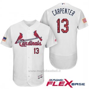 Maglia Baseball Uomo St. Louis Cardinals 2017 Estrellas y Rayas Matt Carpenter Bianco Flex Base