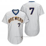 Maglia Baseball Uomo Milwaukee Brewers Eric Thames Bianco 1982 Turn Back The Clock