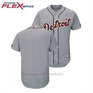 Maglia Baseball Uomo Detroit Tigers Grigio 2018 Dia del Padre Flex Base