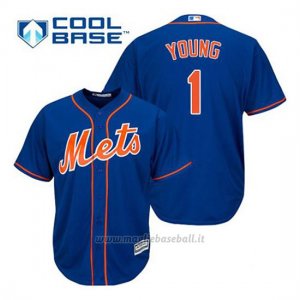 Maglia Baseball Uomo New York Mets Chris Young 1 Blu Alterner 1ªCool Base