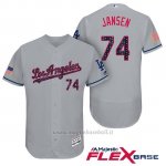 Maglia Baseball Uomo Los Angeles Dodgers 2017 Estrellas y Rayas Kenley Jansen Grigio Flex Base