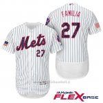 Maglia Baseball Uomo New York Mets 2017 Estrellas y Rayas Jeurys Familia Bianco Flex Base