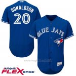 Maglia Baseball Uomo Toronto Blue Jays Josh Donaldson 20 Blu Flex Base Autentico Collezione Giocatore