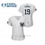 Maglia Baseball Donna New York Yankees 19 Masahiro Tanaka Cool Base 2019 London Series Bianco