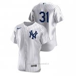 Maglia Baseball Uomo New York Yankees Aaron Hicks Autentico Bianco