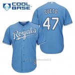 Maglia Baseball Uomo Kansas City Royals Johnny Cueto 47 Powder Blu Alterner Cool Base