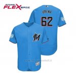 Maglia Baseball Uomo Miami Marlins Jose Urena Flex Base Entrenamiento De Primavera 2019 Blu