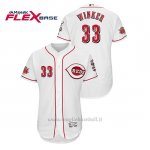 Maglia Baseball Uomo Cincinnati Reds Jesse Winker 150th Aniversario Patch Flex Base Bianco