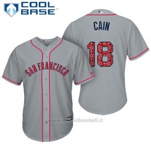 Maglia Baseball Uomo San Francisco Giants 2017 Estrellas y Rayas Matt Cain Grigio Cool Base