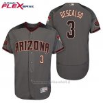 Maglia Baseball Uomo Arizona Diamondbacks 3 Daniel Descalso Grigio Nero 20 Anniversario Flex Base