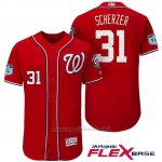 Maglia Baseball Uomo Washington Nationals Max Scherzer Scarlet 2017 Allenamento Primaverile Flex Base Giocatore