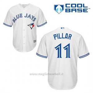 Maglia Baseball Uomo Toronto Blue Jays Kevin Pillar 11 Bianco 1ªCool Base