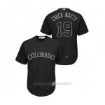 Maglia Baseball Uomo Col Orado Rockies Charlie Neromon 2019 Players Weekend Chuck Nazty Replica Nero
