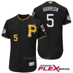 Maglia Baseball Uomo Pittsburgh Pirates Josh Harrison Nero 2017 Allenamento Primaverile Flex Base Giocatore