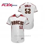Maglia Baseball Uomo Arizona Diamondbacks Zack Godley 150th Aniversario Patch Autentico Flex Base Bianco Rosso
