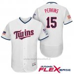 Maglia Baseball Uomo Minnesota Twins 2017 Estrellas y Rayas Glen Perkins Bianco Flex Base
