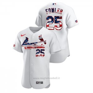 Maglia Baseball Uomo St. Louis Cardinals Dexter Fowler 2020 Stars & Stripes 4th of July Bianco