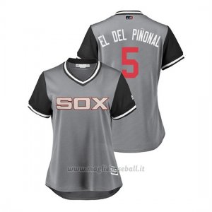 Maglia Baseball Donna Chicago White Sox Yolmer Sanchez 2018 Llws Players Weekend El Del Pinonal Grigio