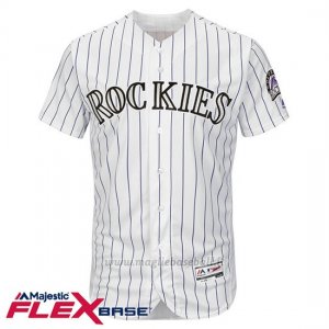 Maglia Baseball Uomo Colorado Rockies Blank Bianco Flex Base Autentico Collezione