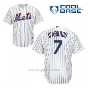 Maglia Baseball Uomo New York Mets Travis D'arnaud 7 Bianco 1ªCool Base