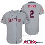 Maglia Baseball Uomo Seattle Mariners 2017 Estrellas y Rayas Jean Segura Grigio Flex Base
