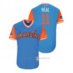 Maglia Baseball Uomo Miami Marlins J.t. Realmuto 2018 Llws Players Weekend Real Light TOrnto Blue Jays