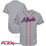 Maglia Baseball Uomo Atlanta Braves 2017 Estrellas y Rayas Grigio Flex Base