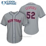 Maglia Baseball Uomo New York Mets 2017 Estrellas y Rayas Yoenis Cespedes Grigio Cool Base