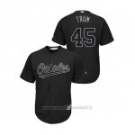 Maglia Baseball Uomo Baltim Ore Orioles Mark Trumbo 2019 Players Weekend Trum Replica Nero