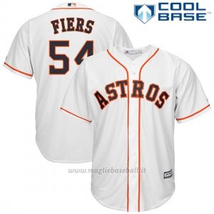 Maglia Baseball Uomo Houston Astros 54 Mike Fiers Biancohome Cool Base