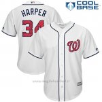 Maglia Baseball Uomo Washington Nationals 2017 Estrellas y Rayas Bryce Harper Bianco Cool Base