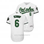 Maglia Baseball Uomo Baltimore Orioles Jonathan Schoop Throwback Earth Day Bianco