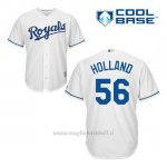 Maglia Baseball Uomo Kansas City Royals Greg Holland 56 Bianco 1ªCool Base