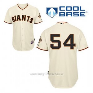 Maglia Baseball Uomo San Francisco Giants Sergio Romo 54 Crema 1ªCool Base