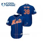 Maglia Baseball Uomo New York Mets Justin Wilson 2019 Entrenamiento De Primavera Cool Base Blu