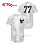 Maglia Baseball Uomo New York Yankees Clint Frazier 150th Aniversario Patch Flex Base Bianco