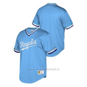 Maglia Baseball Uomo Kansas City Royals Cooperstown Collection Mesh Wordmark V-neck Blu Luminoso