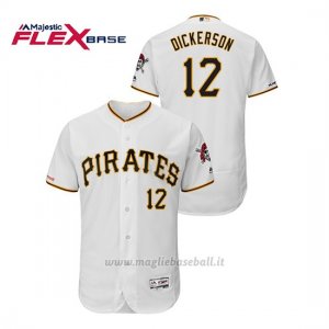 Maglia Baseball Uomo Pittsburgh Pirates Corey Dickerson 150th Aniversario Patch Flex Base Bianco
