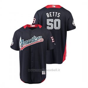 Maglia Baseball Uomo All Star Game Boston Rosso Sox Mookie Betts 2018 1ªRun Derby American League Blu