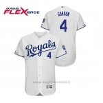 Maglia Baseball Uomo Kansas City Royals Alex Gordon 150th Aniversario Patch Flex Base Bianco