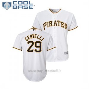 Maglia Baseball Bambino Pittsburgh Pirates Francisco Cervelli Cool Base Majestic 1ªBianco