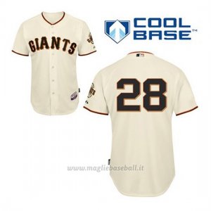 Maglia Baseball Uomo San Francisco Giants Buster Posey 28 Crema 1ªCool Base