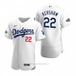Maglia Baseball Uomo Los Angeles Dodgers Clayton Kershaw Autentico 2020 Primera Bianco