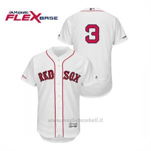 Maglia Baseball Uomo Boston Red Sox Sandy Leon 150th Aniversario Patch Flex Base Bianco